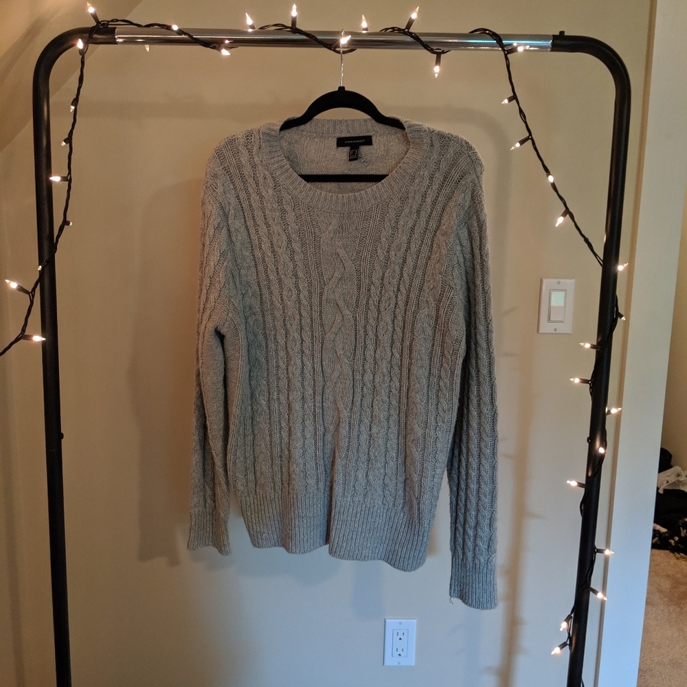 Grey Cable Knit Sweater